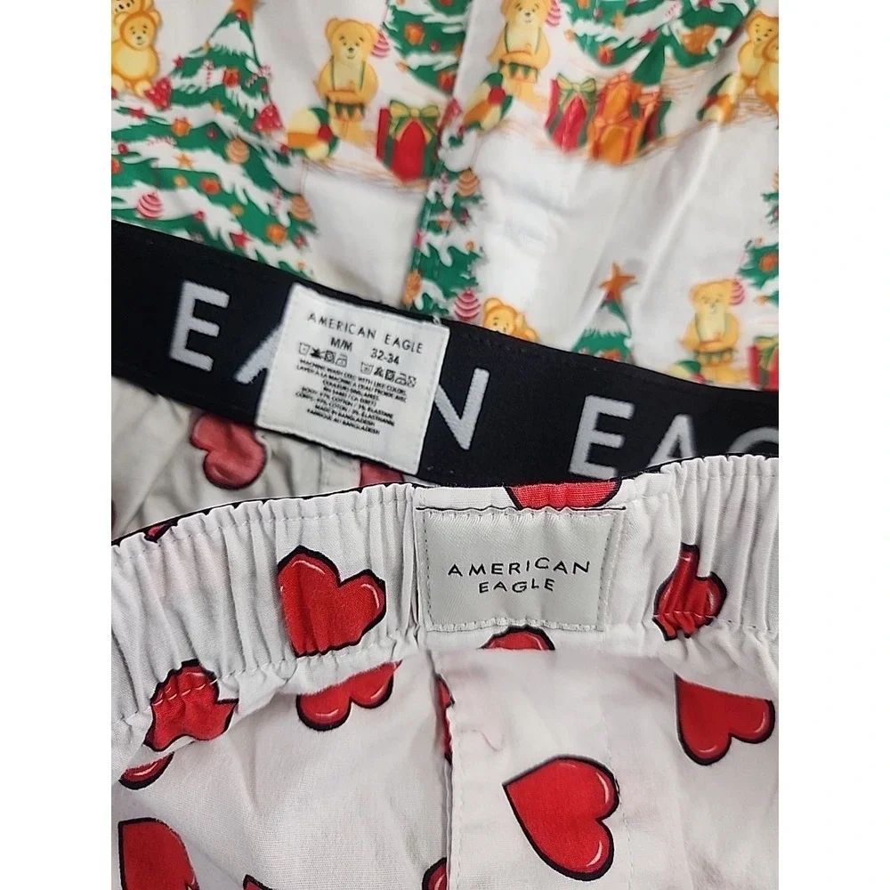 Men's Cotton Boxers Lot 3 American Eagle And J Crew Med 32-34